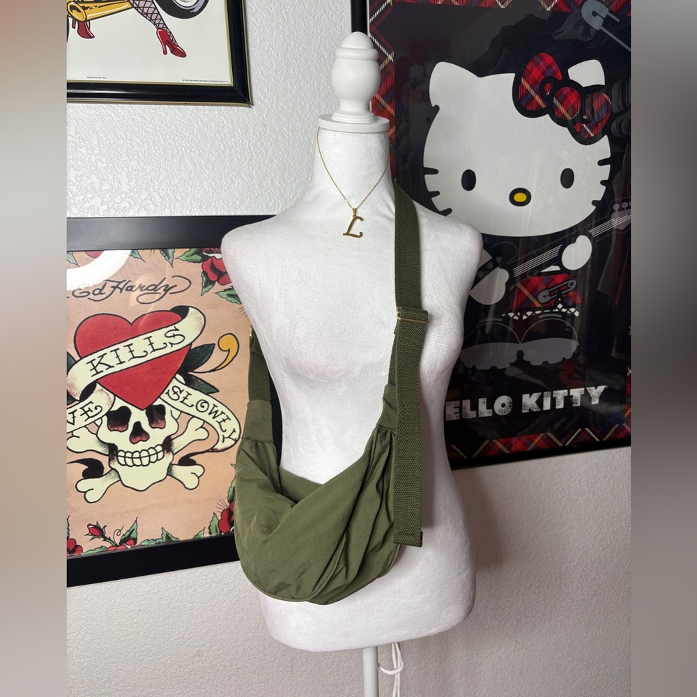 Small Green Adjustable Sling Bag